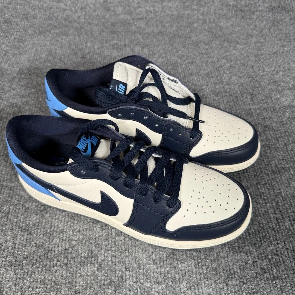Nike Kids5 Air Jordan 1 Low OG Obsidian Big Shoes Sneaker White Black CZ0858-400
